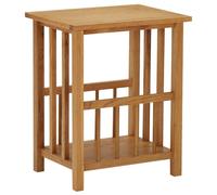 vidaXL Solid Oak Wood Magazine Table Wooden Storage Side Stand Unit Bedroom End
