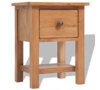 vidaXL Solid Oak Wood Nightstand Brown Bedside Table Chest Telephone Stand