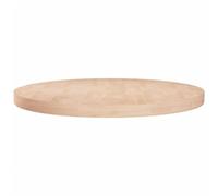 vidaXL Solid Oak Wood Round Tabletop - Ø80cm Untreated, Adaptable for Dining/Coffee/Side Tables, Bar Counters - Brown Oak