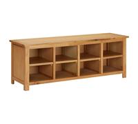 vidaXL Solid Oak Wood Shoe Rack Household Shoe Organiser Storage Wooden Bench