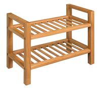 vidaXL Shoe Rack with 2 Shelves 50x27x40 cm Solid Oak Wood