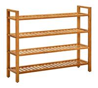 vidaXL Solid Oak Wood Shoe Rack with 2 Shelves - Compact, Easy to Move, Heavy-Duty Shoe Organizer for Improved Ventilation - 100x27x40 cm, Rustic Brown'