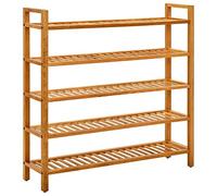 vidaXL Solid Oak Wood Shoe Rack with 5 Shelves Household Supplies Hallway Furniture Wooden Shoe Organiser Stand Wardrobe Storage Unit