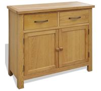 vidaXL Sideboard 90x33.5x83 cm Solid Oak Wood, Brown