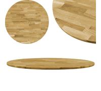 vidaXL Solid Oak Wood Tabletop Round 23mm 700mm Replacement Table Top Indoor