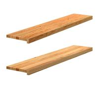 vidaXL Solid Oak Wooden Window Sills - Light Brown 120x25x2 cm - Durable Untreated Ledges for Home Decor/Display