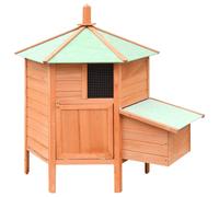 vidaXL Solid Pine & Fir Wood Chicken Cage 126x117x125cm Enclosure Habitat Coop