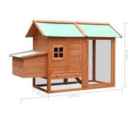 vidaXL Solid Pine & Fir Wood Chicken Cage 170x81x110cm Enclosure Habitat Coop
