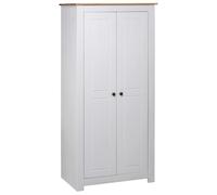 vidaXL Solid Pine Panama Range Wardrobe White Clothes Bedroom Cabinet Closet