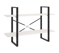 vidaXL Solid Pine Wood 2-Tier Book Cabinet White Home Bookcase Storage Rack