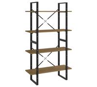 vidaXL Solid Pine Wood 4-Tier Book Cabinet Home Shelf Bookcase Storage Rack