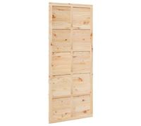 vidaXL Solid Pine Wood Barn Door Rustic Style Matte Finish Indoor Only Dining Room Divider 208x100x2.5cm Decorative Wood Accent
