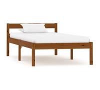vidaXL Solid Pine Wood Bed Frame Honey Brown 100x200cm Single Bed Furniture