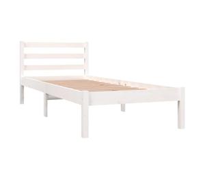 vidaXL - Solid Pine Wood Bed Frame - Small Single (75x190 cm) - Modern White Finish with a ic Look - Ideal for Bedroom or Guest Room
