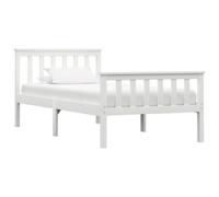 vidaXL Solid Pine Wood Bed Frame White 90x200cm Single Wooden Bed Furniture
