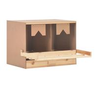 vidaXL Solid Pine Wood Chicken Laying Nest 2 Compartments Poultry Laying Nest