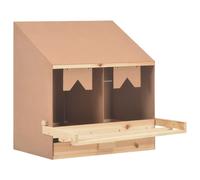vidaXL Solid Pine Wood Chicken Laying Nest 2 Compartments Poultry Laying Nest