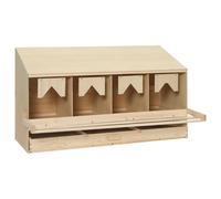 vidaXL Solid Pine Wood Chicken Laying Nest 4 Compartments Poultry Laying Nest
