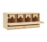 vidaXL Solid Pine Wood Chicken Laying Nest 4 Compartments Poultry Laying Nest