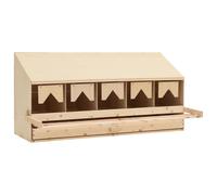 vidaXL Solid Pine Wood Chicken Laying Nest 5 Compartments Poultry Laying Nest