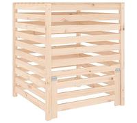 'vidaXL Solid Pine Wood Composter - Large Capacity Garden Waste Recycling Bin with Slatted Design, Organic Composting Container, 82.5 x 82.5 x 99.5 cm, Brown
