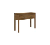 vidaXL Solid Pine Wood Console Table in Honey Brown - 2 Drawer Sofa Table with Sturdy Frame for Living Room, Bedroom - Scandinavian Design Hall Table