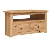vidaXL Solid Pine Wood Corner TV Cabinet with 2 Drawers TV Stand Side Table