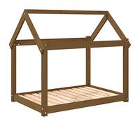 vidaXL Solid Pine Wood Dog Bed - Honey Brown Finish Wooden Dog Bed - Comfortable, Durable & Practical Design - Assembly manual Included - 101x70x90 cm