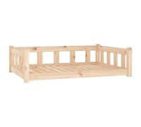 (brown, 105.5 x 75.5 x 28 cm) vidaXL Dog Bed Pet Cat Bed Dog Kennel with Sidewalls White Solid Wood Pine
