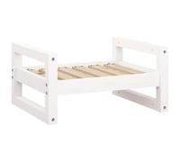 vidaXL Solid Pine Wood Dog Bed White 55.5x45.5x28 cm Wooden Pet Sofa Dog Couch