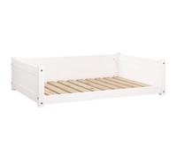 vidaXL Solid Pine Wood Dog Bed White 95.5x65.5x28 cm Wooden Pet Sofa Dog Couch