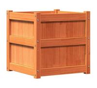 vidaXL Solid Pine Wood Garden Planter - Wax Brown - Ideal for Patios or Gardens - 50x50x50 cm - Rustic Design - DIY Assembly