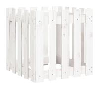 vidaXL Solid Pine Wood Garden Planter with Rustic Appeal and Roomy Design for Patio or Garden - White