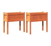(2 pcs) vidaXL Garden Planters with Legs Patio Flower Pot Plant Pot Solid Wood Pine