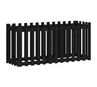 (black pine, 150 x 50 x 70 cm) vidaXL Garden Raised Bed with Fence Design Outdoor Planter Solid Wood Pine