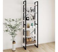 vidaXL Solid Pine Wood High Cabinet White Standing Shelf Storage Book Rack