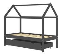 vidaXL Solid Pine Wood Kids Bed Frame with a Drawer Bedroom Baby Cots Toddler Fu