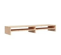 vidaXL Solid Wood Pine Monitor Stand Wooden Desktop Riser Display Shelf Desk Cabinet Laptop Screen Stand Dual Monitor Table Living Room Furniture