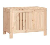vidaXL Solid Pine Wood Outdoor Garden Storage Box - Rustic Brown, with Wide-opening Lid, Spacious for Organizing Garden and Household Items