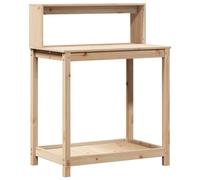 vidaXL Solid Pine Wood Potting Table with Shelves - Outdoor Garden Bench Station for Storage and Display, Brown, 82.5x50x109.5 cm