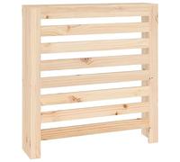 vidaXL Solid Pine Wood Radiator Cover - Natural Rustic Design with Practical Shelf and Modern Slat - Easy Assembly, Brown, Dimensions 79.5x19x84 cm