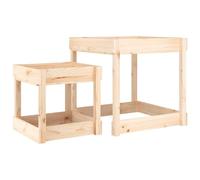 (natural pine) vidaXL Sand Tables Sandpit and Water Table Play Table 2 pcs Solid Wood Pine