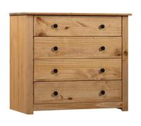 vidaXL Solid Pine Wood Side Cabinet Panama Range with 4 Drawers Nightstand