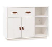 vidaXL Solid Pine Wood Sideboard - White, Scandinavian Style, Storage Solution with a Sturdy Tabletop for Living Room or Bedroom