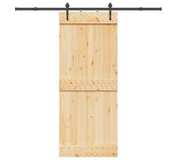 vidaxl - Solid Pine Wood Sliding Door with Hardware Set/Wooden Barn Door 85x210 cm for Home/Kitchen/Garage