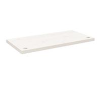 vidaXL Solid Pine Wood Table Top - White Finished Desk top with Cable Management and Rounded Edges