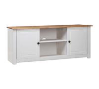 vidaXL Solid Pine Wood TV Cabinet White Panama Range Low Side board HiFi Stand