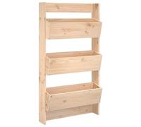 vidaXL Solid Pine Wood Wall Planter - 3-Tier Vertical Garden Box for Indoor and Outdoor - Space Saving and Easy Planting Solution