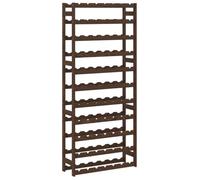 vidaXL Solid Pine Wood Wine Rack - Freestanding WineStorage for 77 Bottles, Wave Board Design with Rustic Brown Finish, Ideal for Kitchen, Dining Room or Wine Cellar