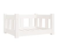 vidaXL Solid Pine Wooden Dog Bed - Small Indoor Pet Sofa - Compact, Minimalist Design - White